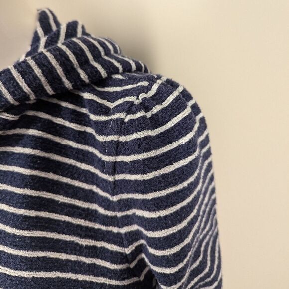 Juicy Couture Striped Hoodie Size M Navy White Pullover Kangaroo Pocket Casual - Picture 5 of 9